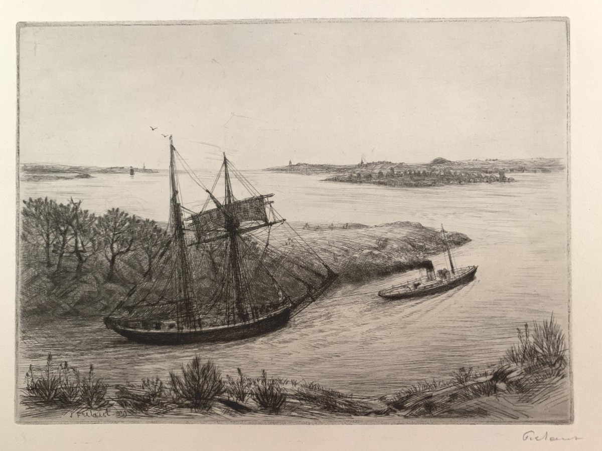 Jean Frélaut - A Sailboat Sets Sail-photo-3