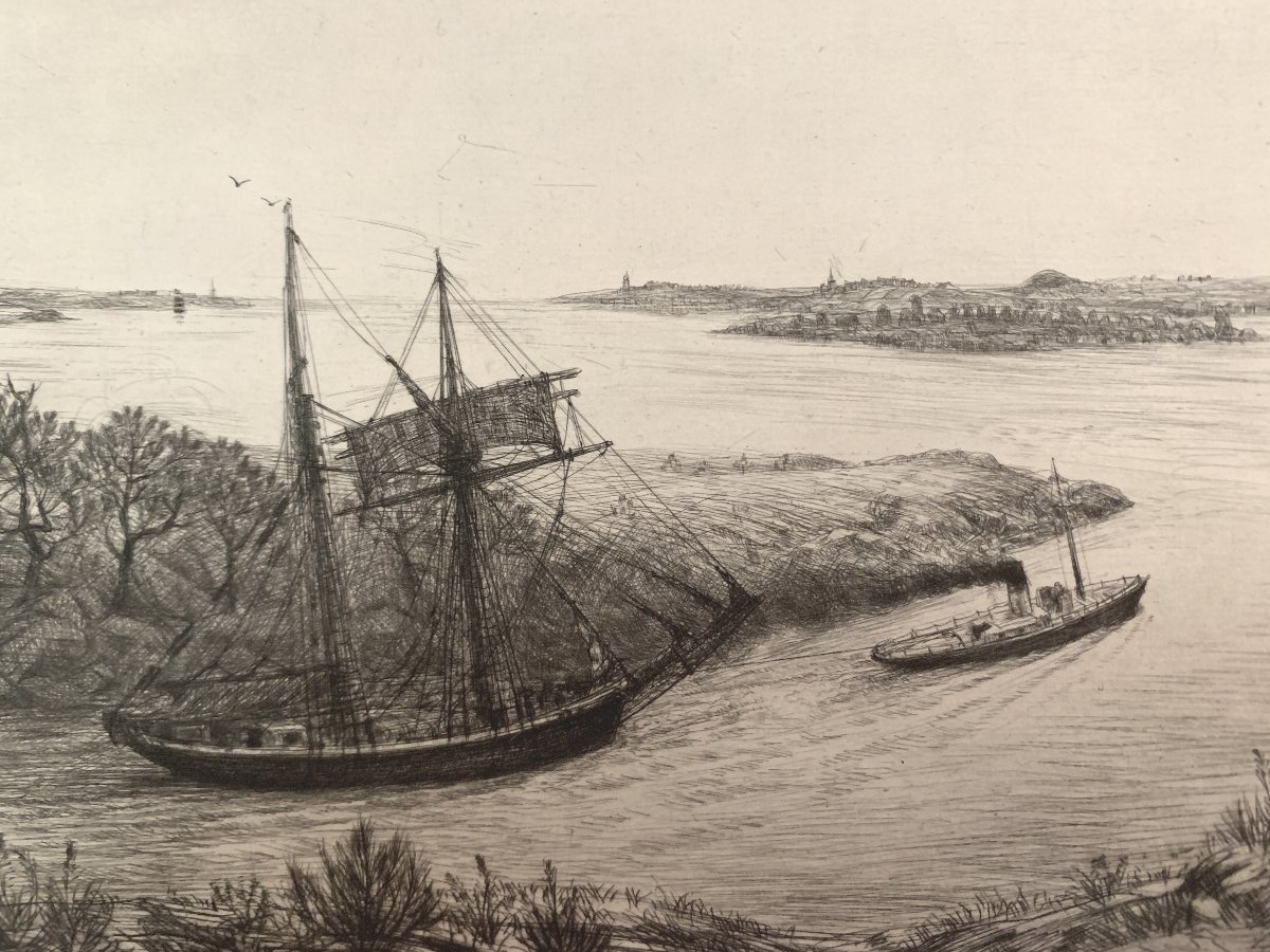 Jean Frélaut - A Sailboat Sets Sail-photo-1