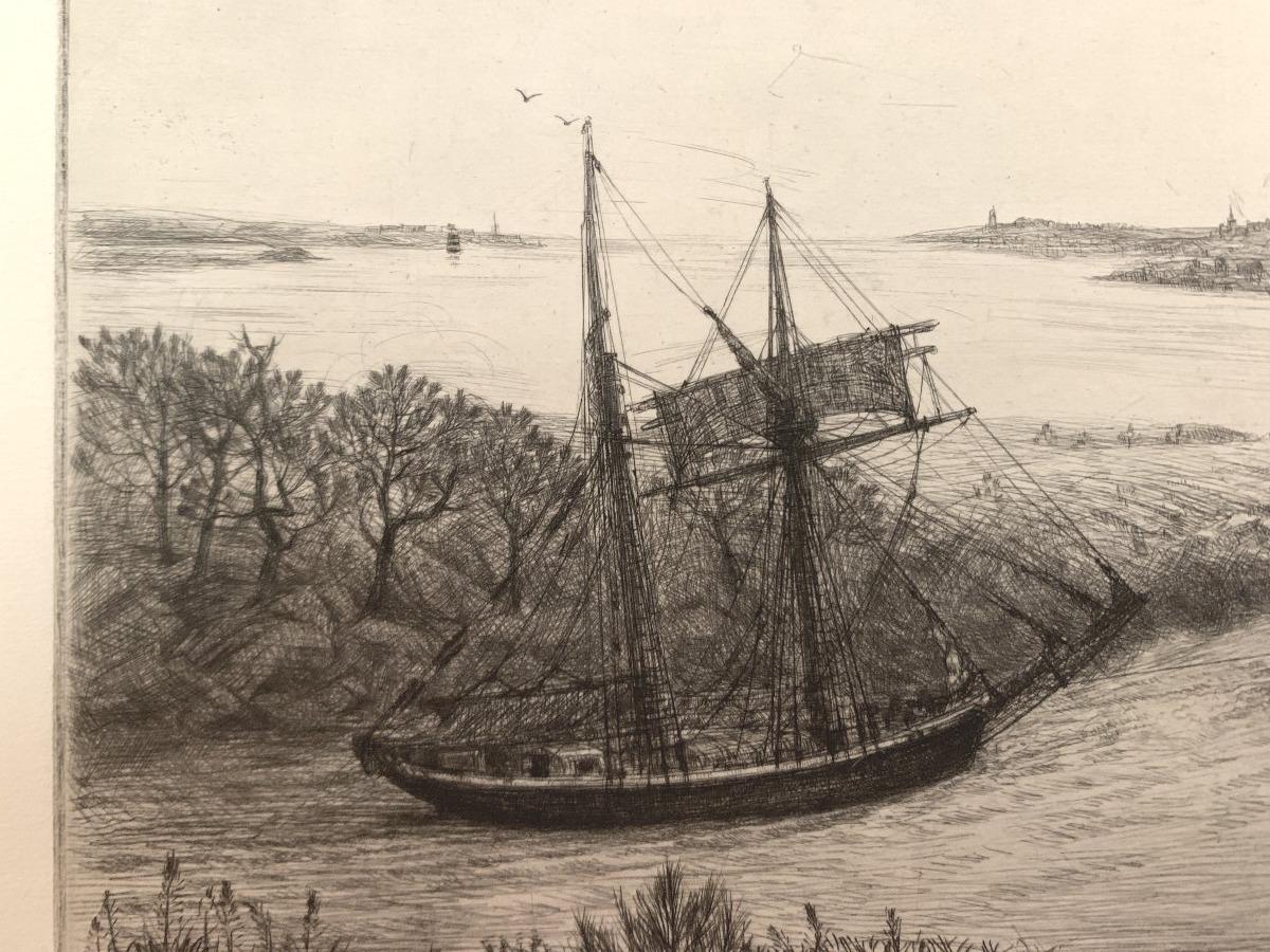 Jean Frélaut - A Sailboat Sets Sail-photo-2