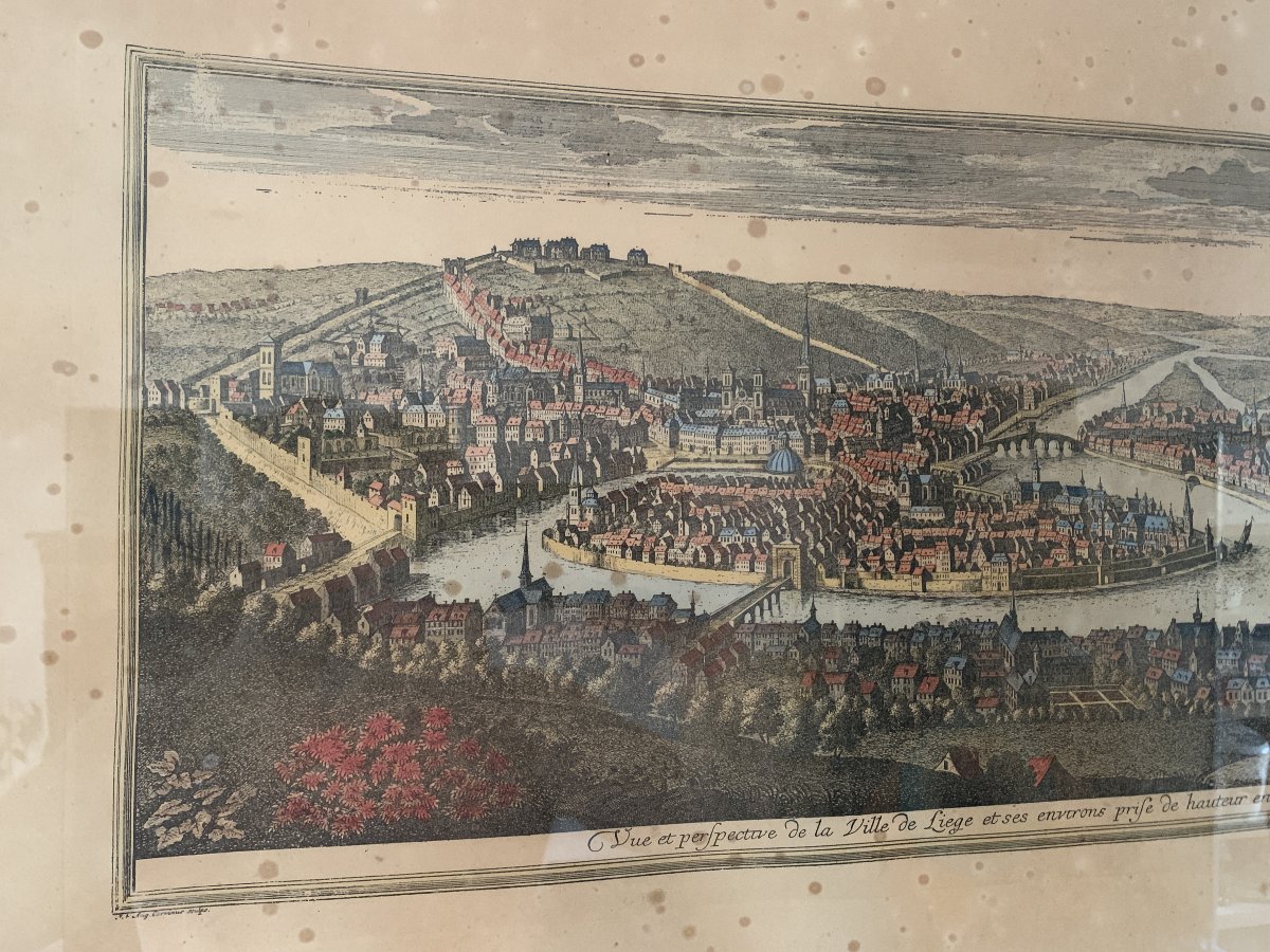  Panorama Of Liège (1738) By Remacle Leloup & Corvinus – 18th Century-photo-3