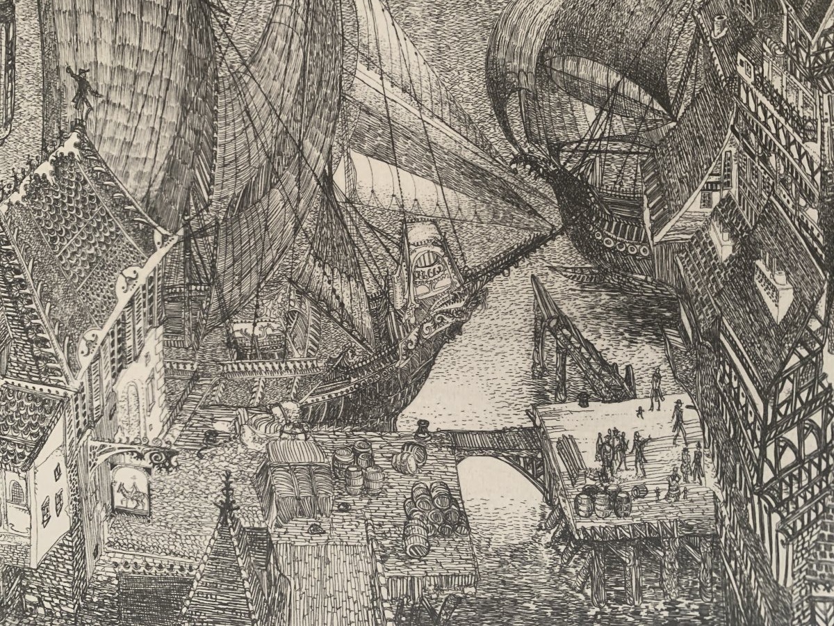 Christian Lepère – “le Pays D’octobre” – Original Etching, 22/50-photo-1