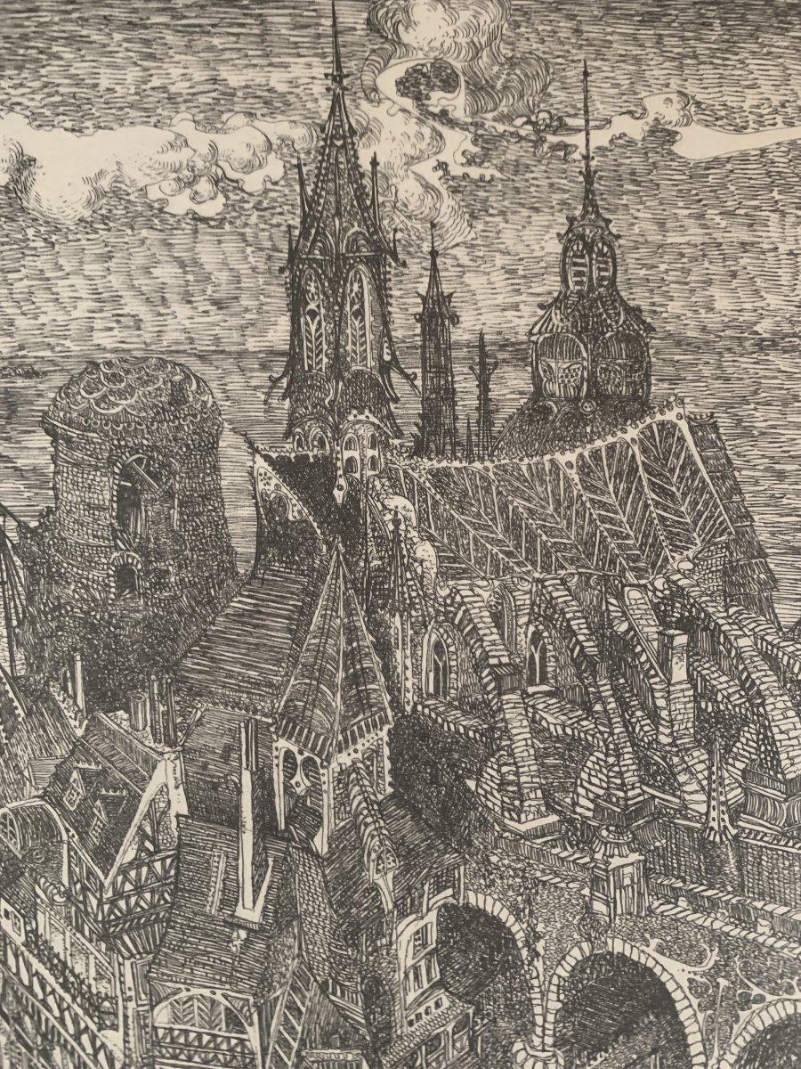 Christian Lepère – “le Pays D’octobre” – Original Etching, 22/50-photo-3