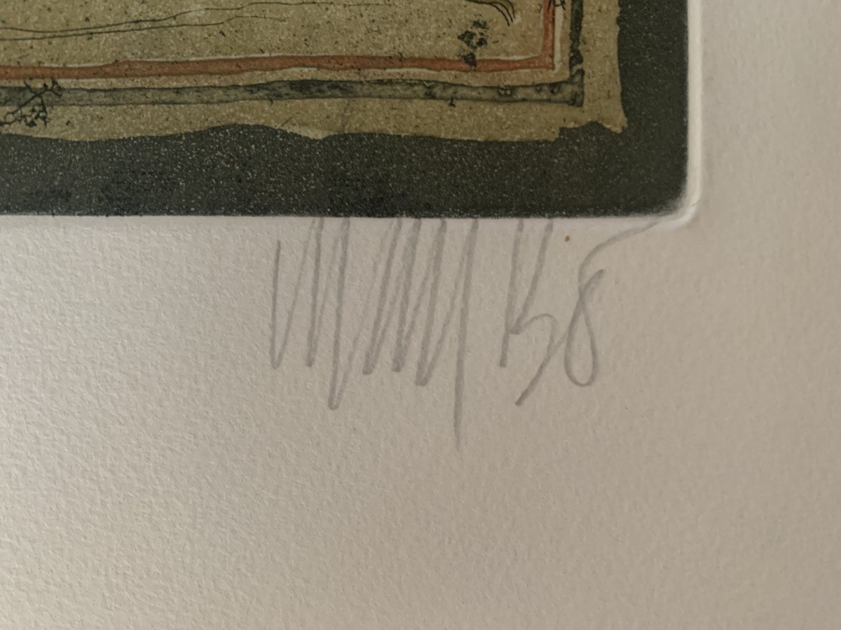 Lars Bo (1924-1999) – « Manuscrit », 1971 – Eau-forte originale signée, 56/120-photo-2
