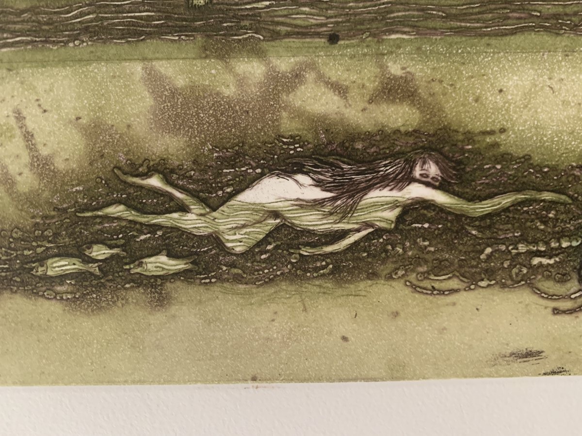 Lars Bo (1924–1999) – “the Tide Rises,” 1968 – Original Etching, E.a. 5/10-photo-3