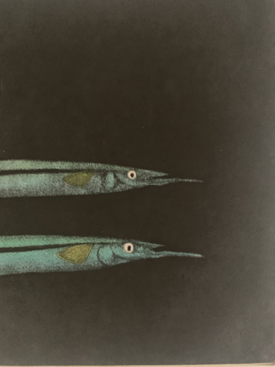 Tomoe Yokoi (née en 1943) – Two Fish - Gravure signée-photo-2