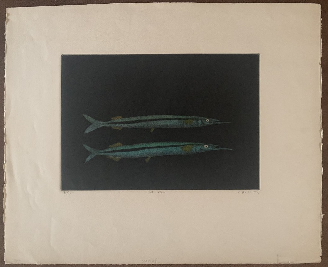 Tomoe Yokoi (née en 1943) – Two Fish - Gravure signée-photo-4