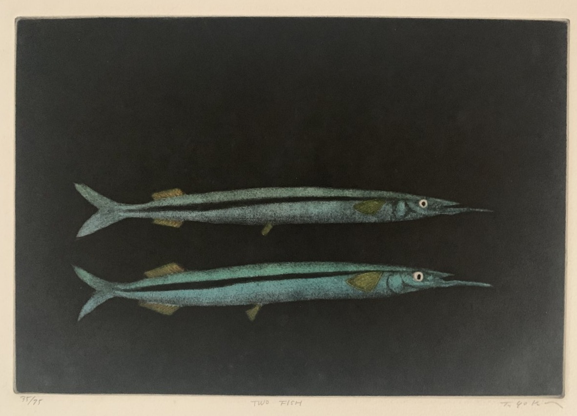 Tomoe Yokoi (née en 1943) – Two Fish - Gravure signée