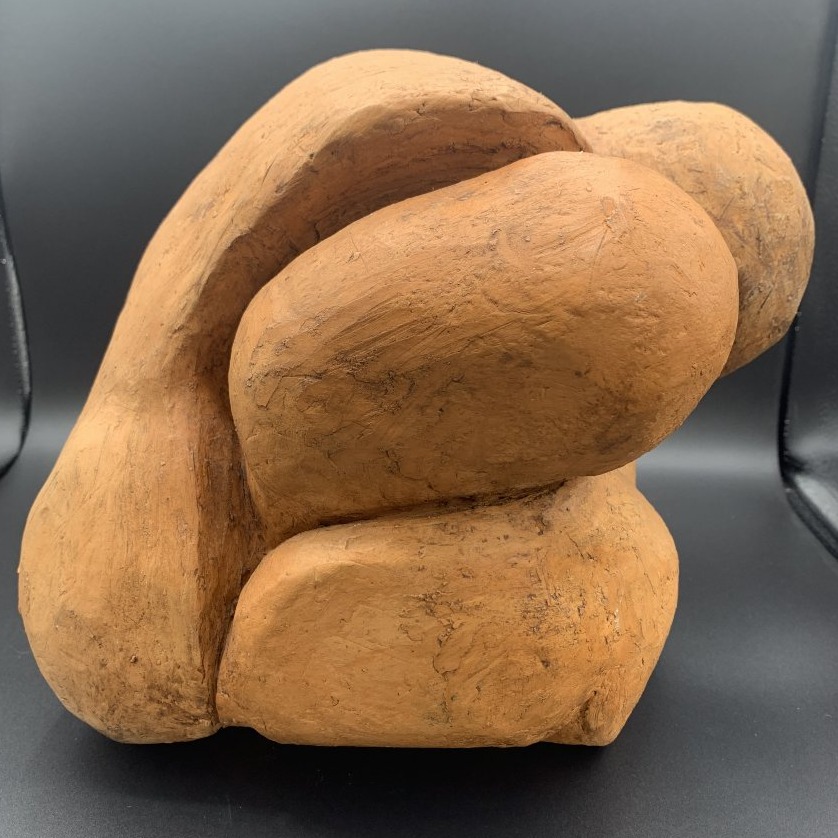 Sculpture moderniste en terre cuite – Figure humaine très stylisée – XXe siècle-photo-3