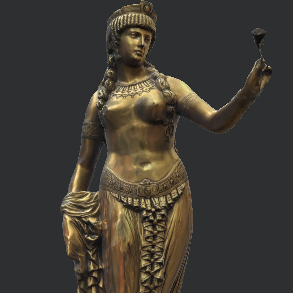 Statue En Bronze Dore. Cleopatre Test 3d