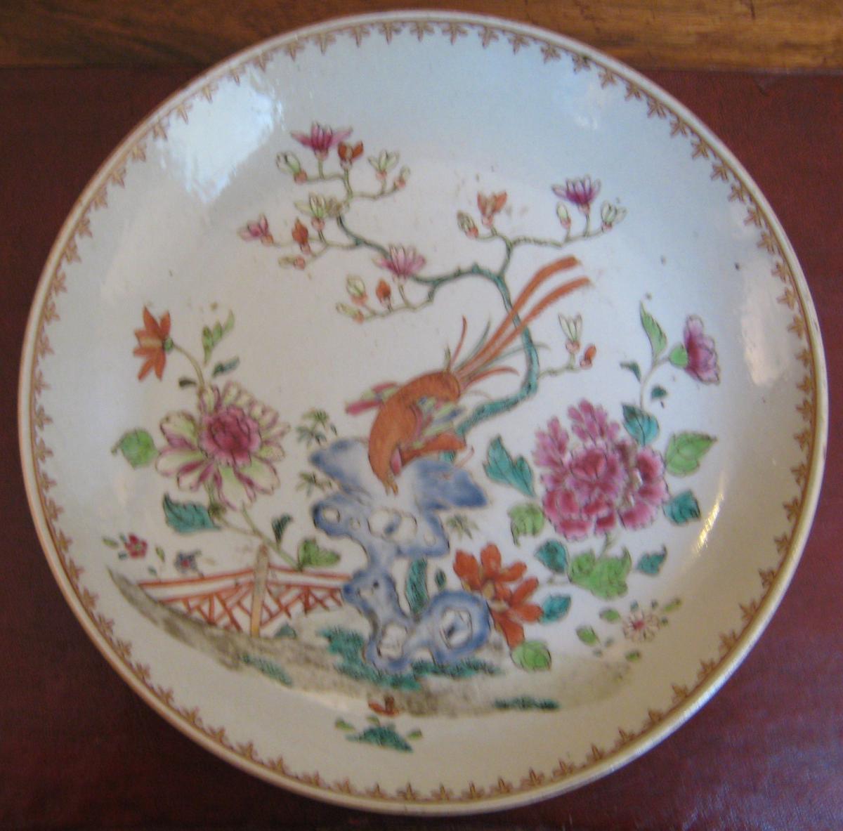 Assiette De La Compagnie Des Indes époque Qianlong, XVIIIème.