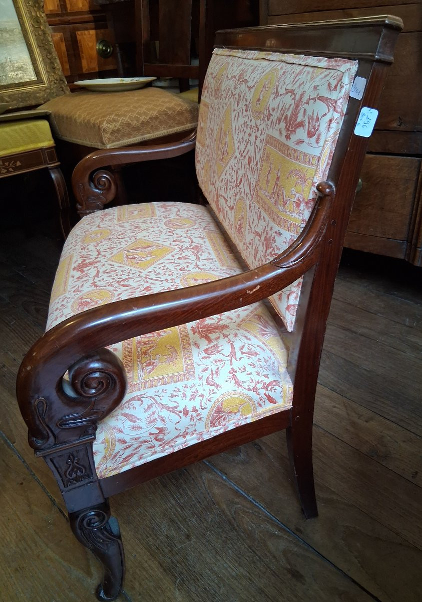 Mobilier pour enfant d'époque XIXe : canapé et paire de fauteuils.-photo-3