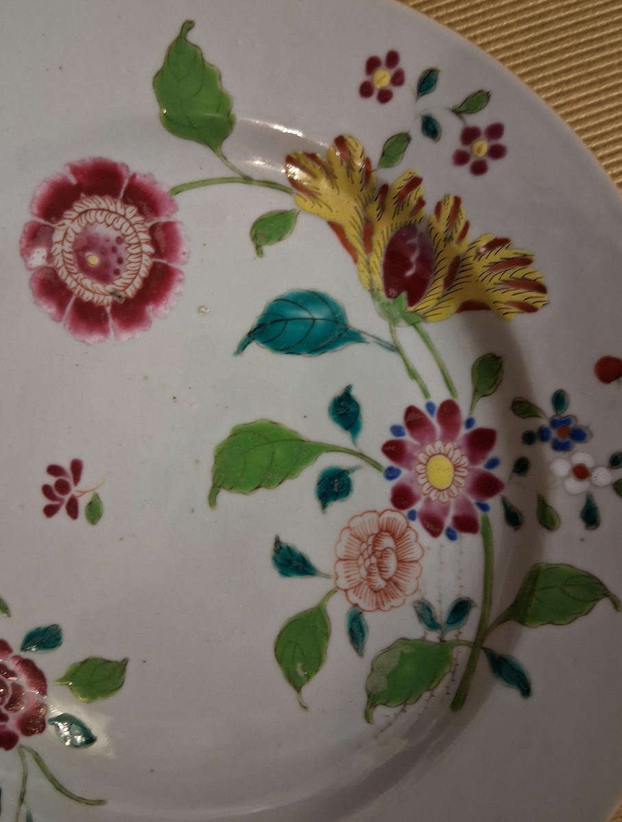 Assiette en porcelaine de la Compagnie des Indes XVIII e.-photo-2
