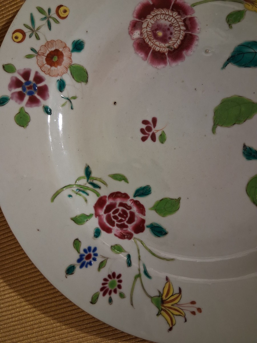 Assiette en porcelaine de la Compagnie des Indes XVIII e.-photo-3