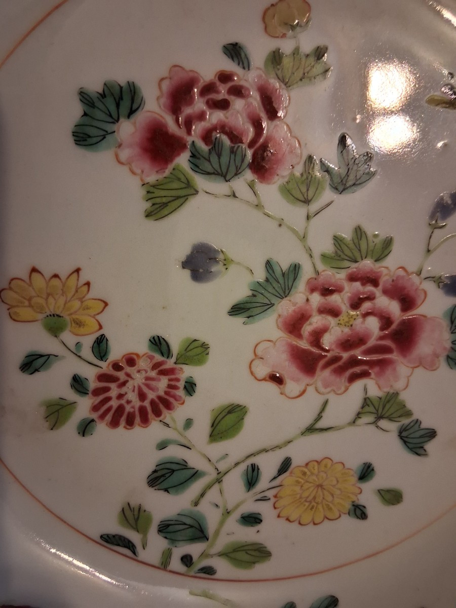 Assiette XVIIIe de la Compagnie des Indes (famille rose)-photo-3