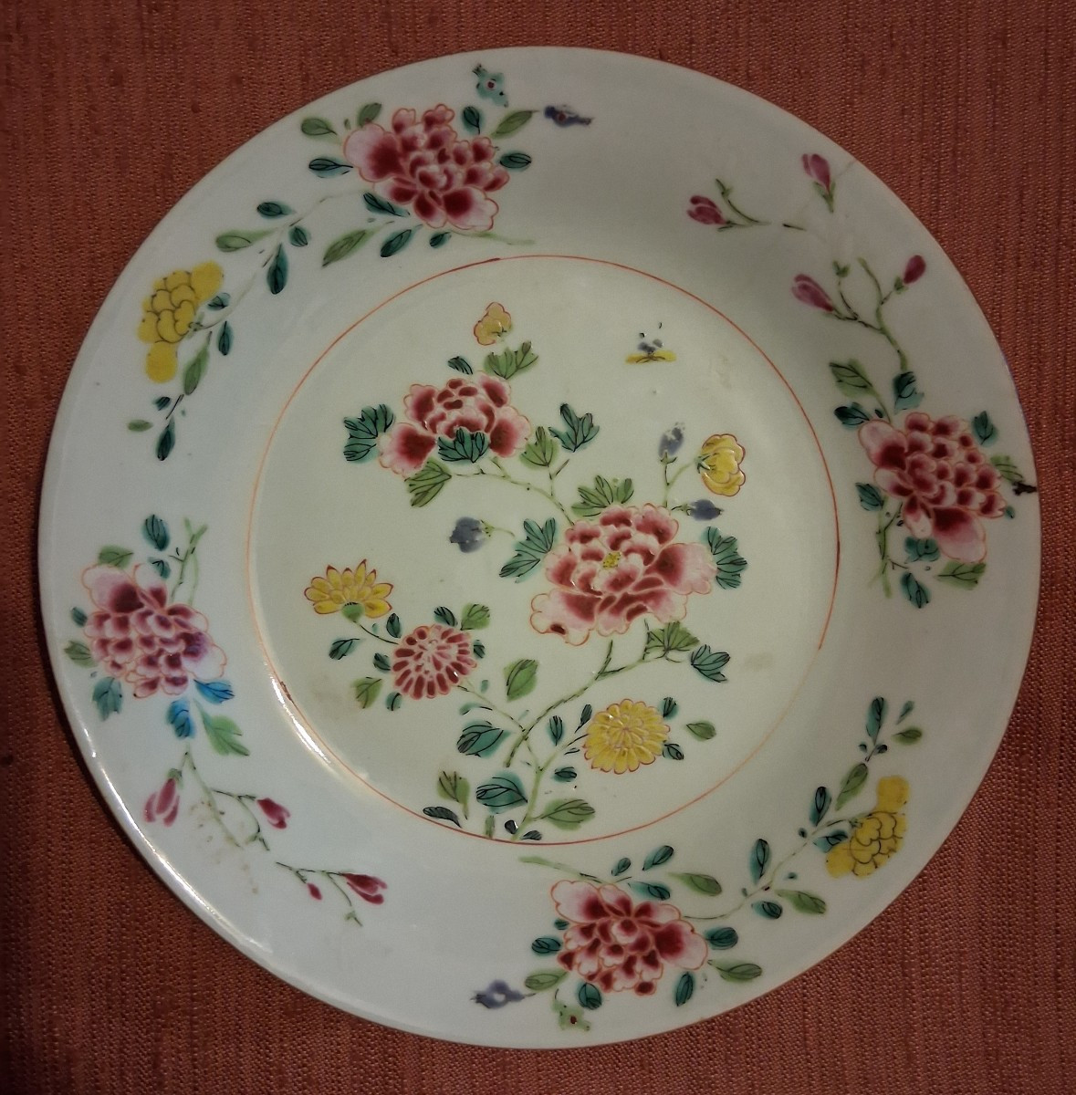 Assiette XVIIIe de la Compagnie des Indes (famille rose)
