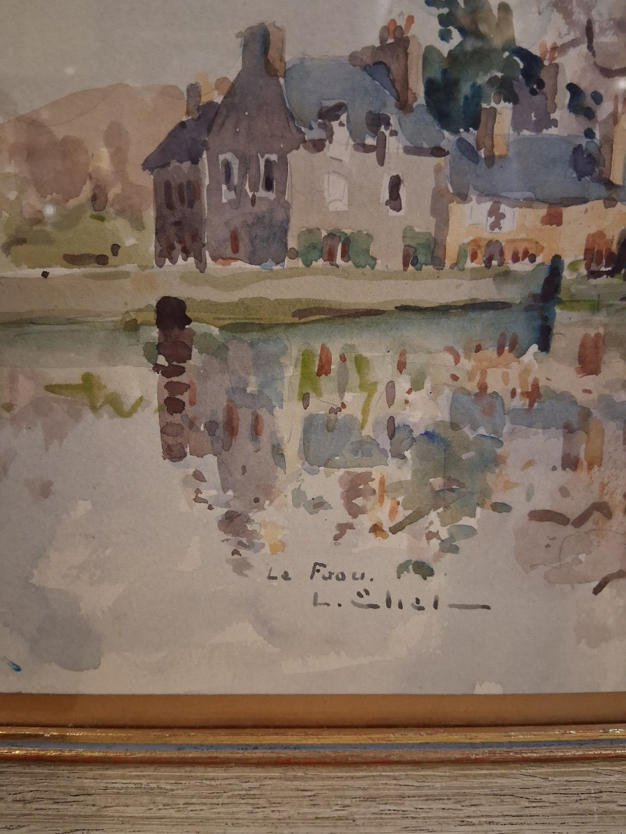Vue de l'église de Le Faou (aquarelle sur papier)-photo-2
