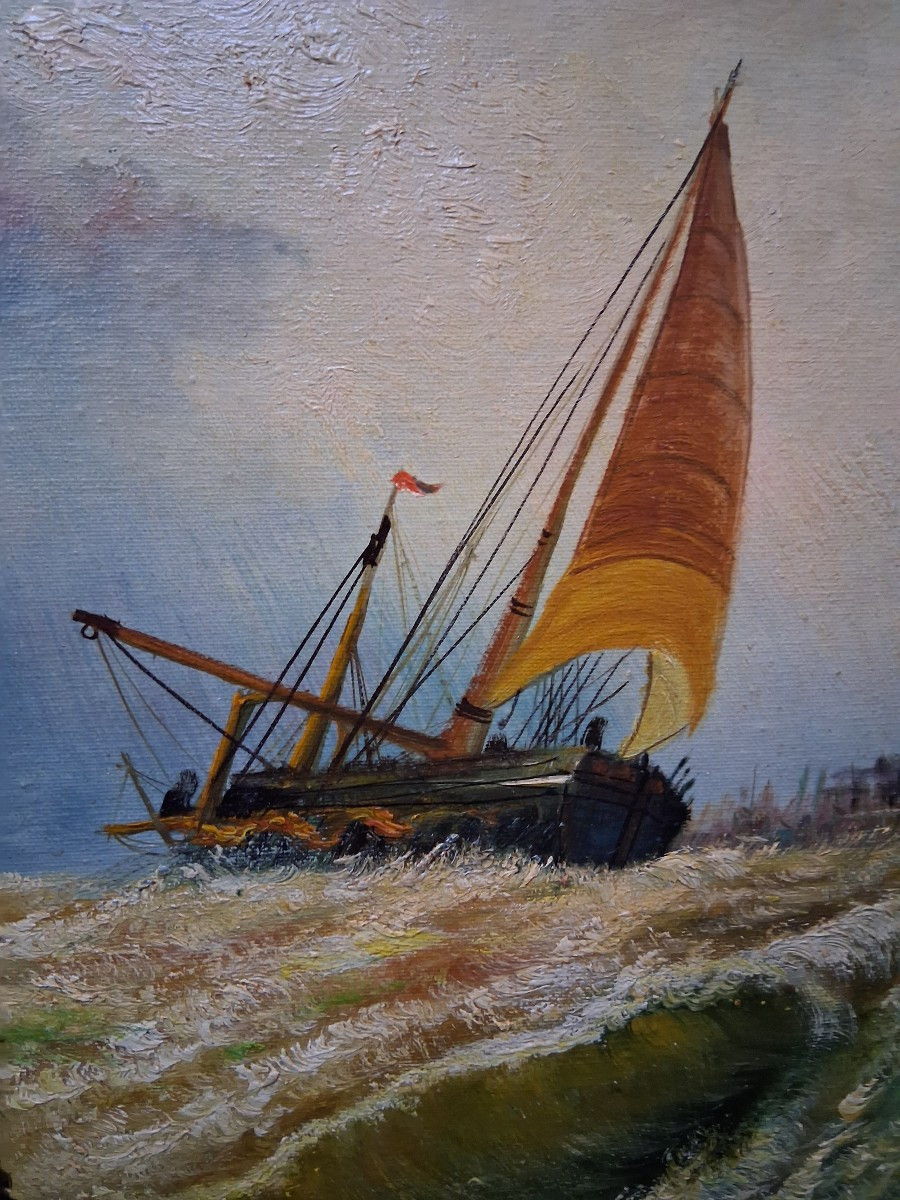 Rough Sea. Early 20th-century Seascape.-photo-3