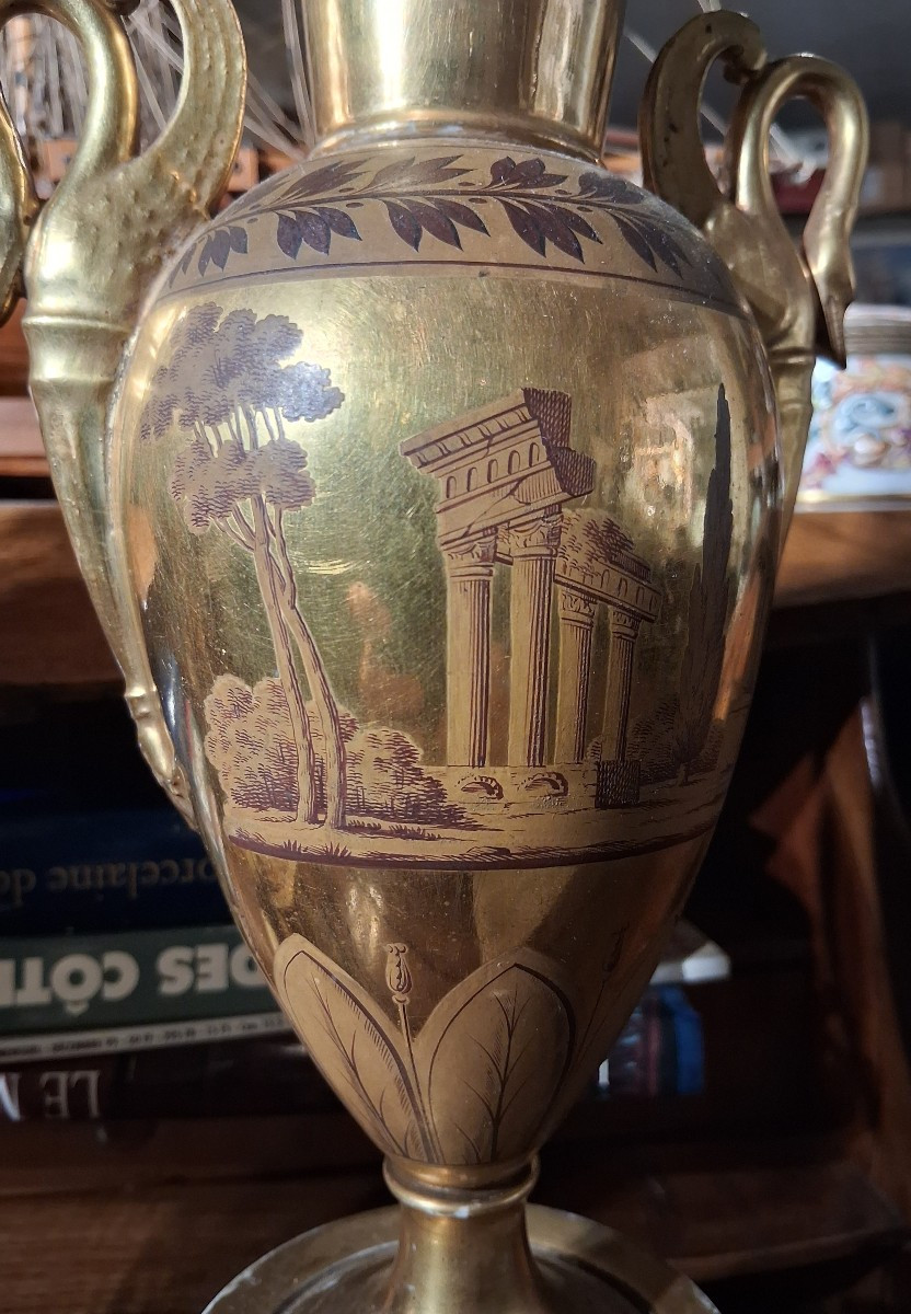 Pair Of Paris Porcelain Vases 1st Quarter 19th Century. -photo-4