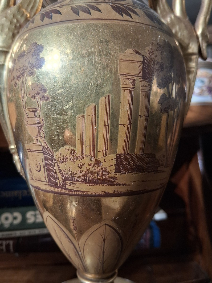 Pair Of Paris Porcelain Vases 1st Quarter 19th Century. -photo-1