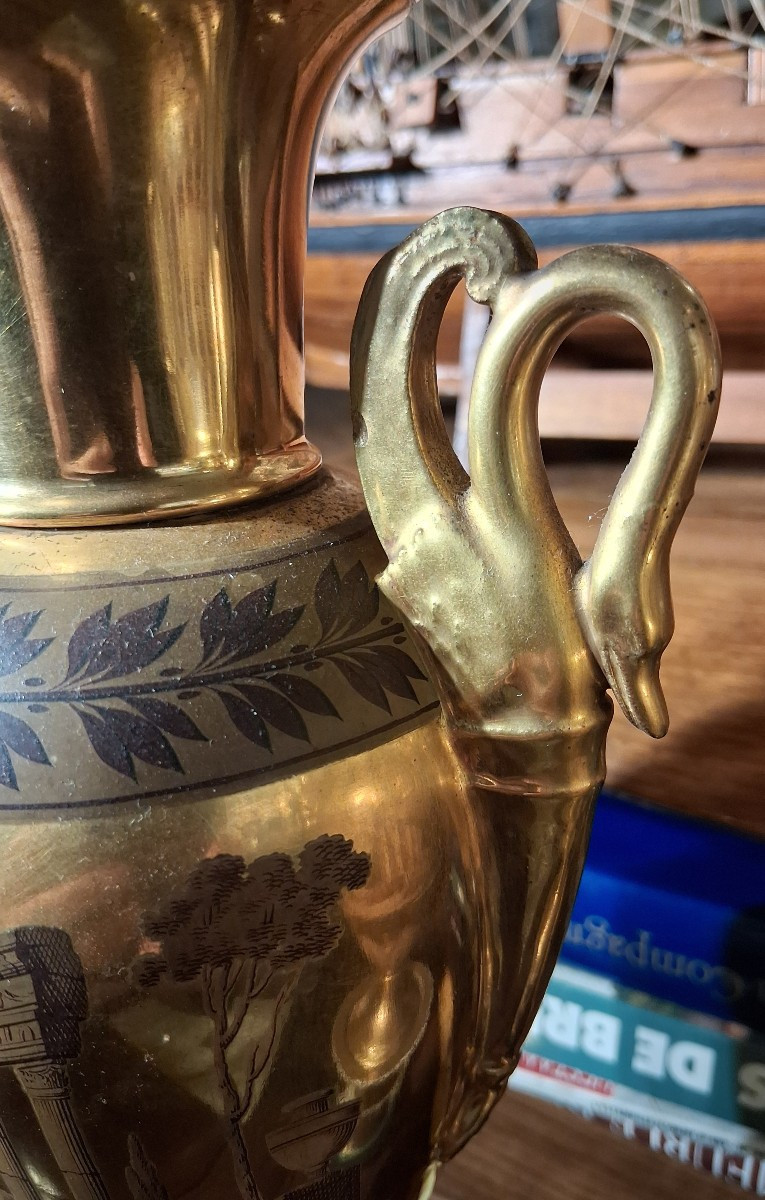 Pair Of Paris Porcelain Vases 1st Quarter 19th Century. -photo-4