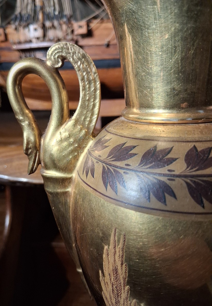 Pair Of Paris Porcelain Vases 1st Quarter 19th Century. -photo-5