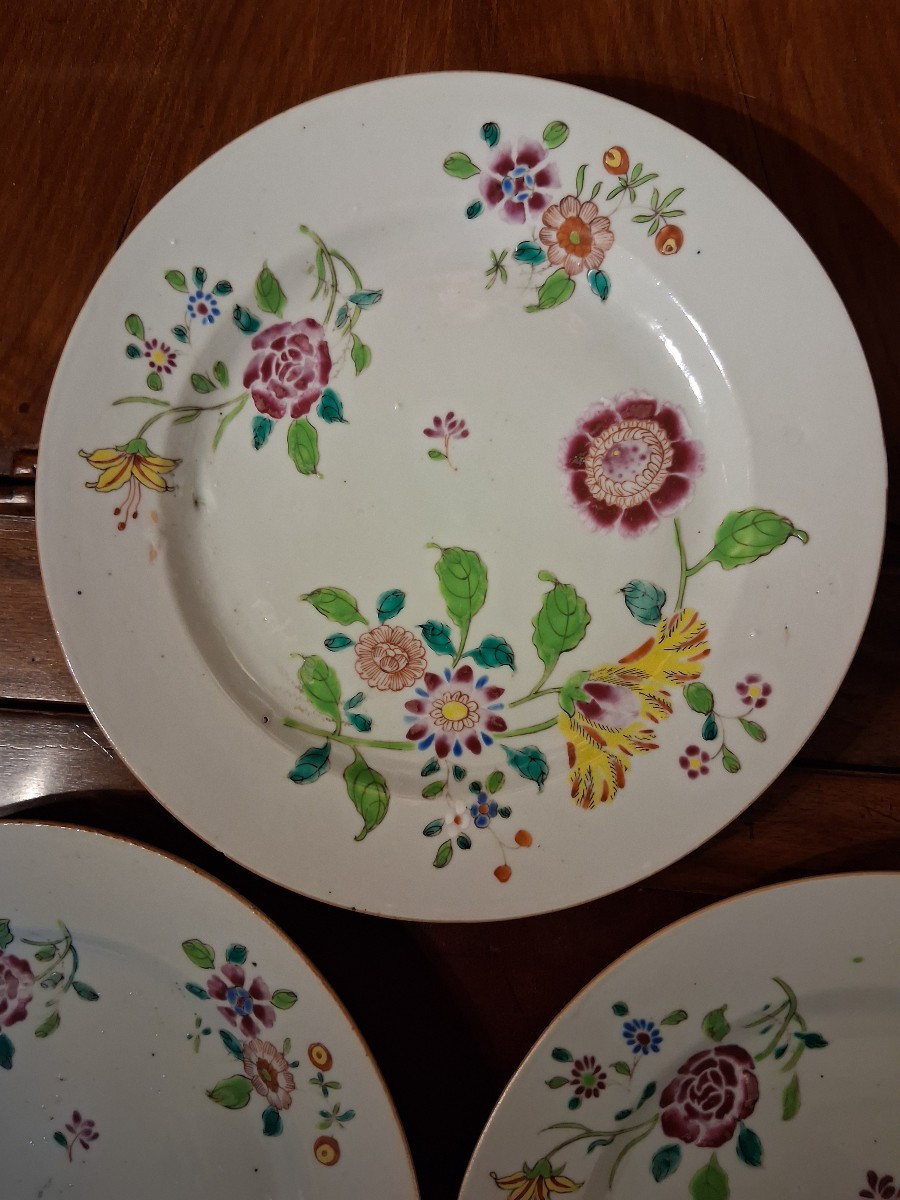 Assiettes en porcelaine de la Compagnie des Indes d'époque XVIIIe -photo-2