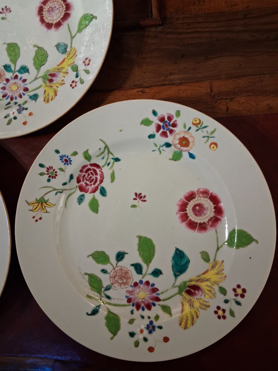 Assiettes en porcelaine de la Compagnie des Indes d'époque XVIIIe -photo-4