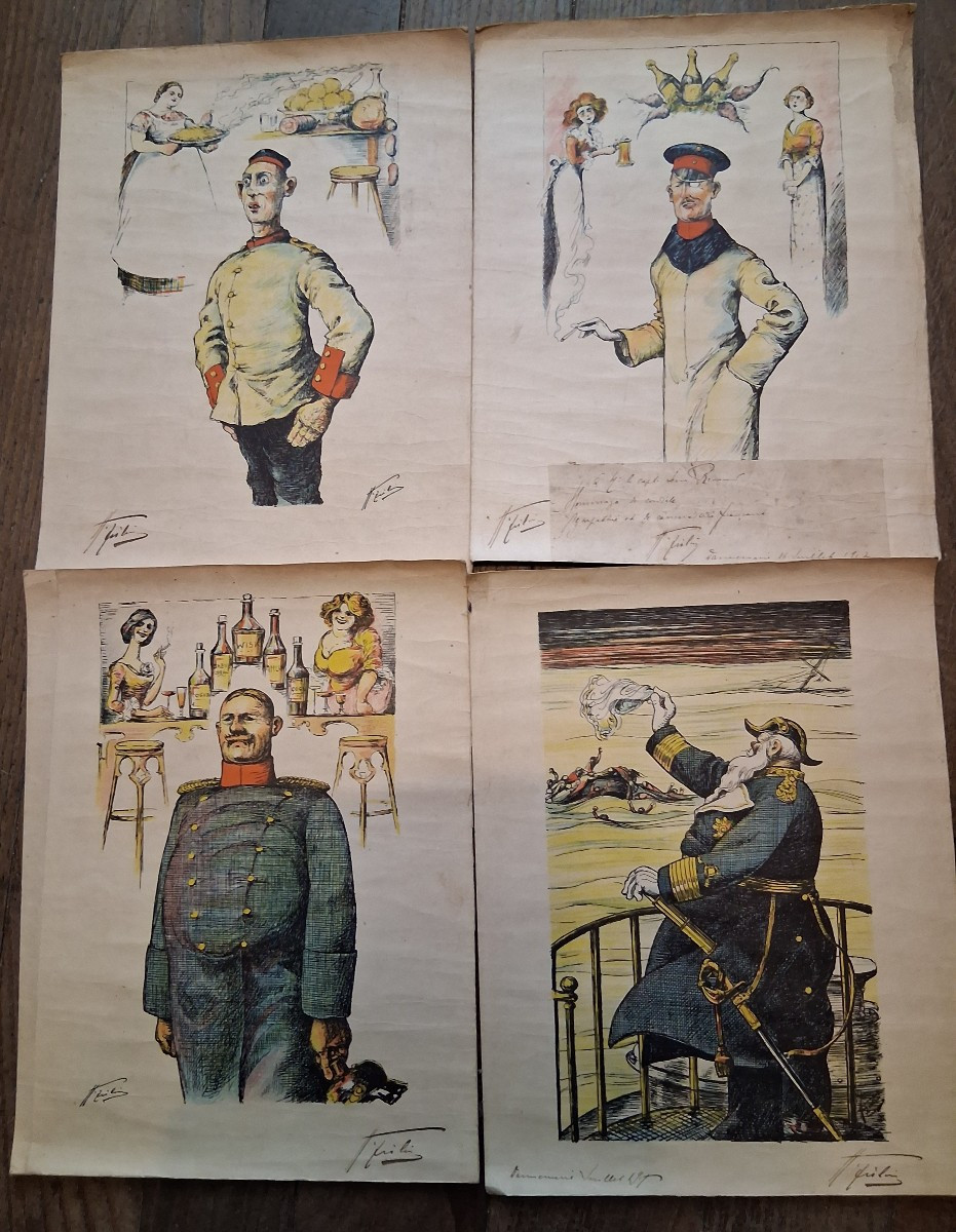 Caricatures de soldats allemands par Henri ZISLIN 