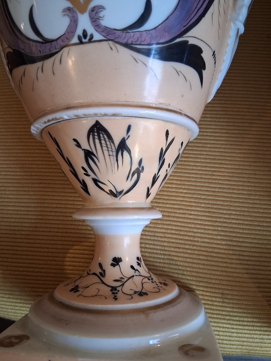 Paire de vases en porcelaine de Paris Epoque Charles X-photo-2