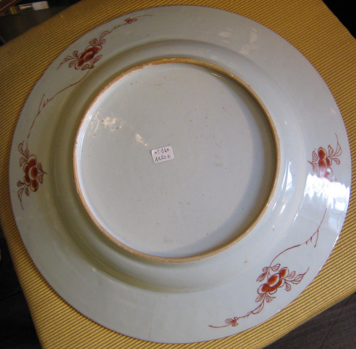 Plat En Porcelaine De La Compagnie Des Indes, époque Qianlong, XVIIIème Siècle.-photo-2