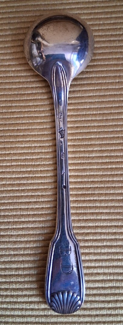 Cuillère en argent (950/1000) à moutarde XVIIIe.-photo-2