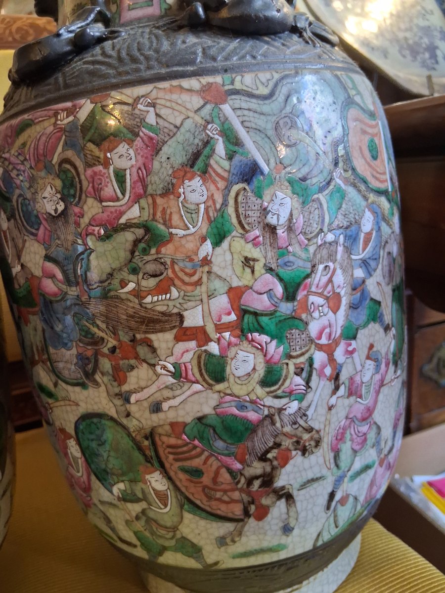 Paire de vases en Nankin XIXe siècle.-photo-3