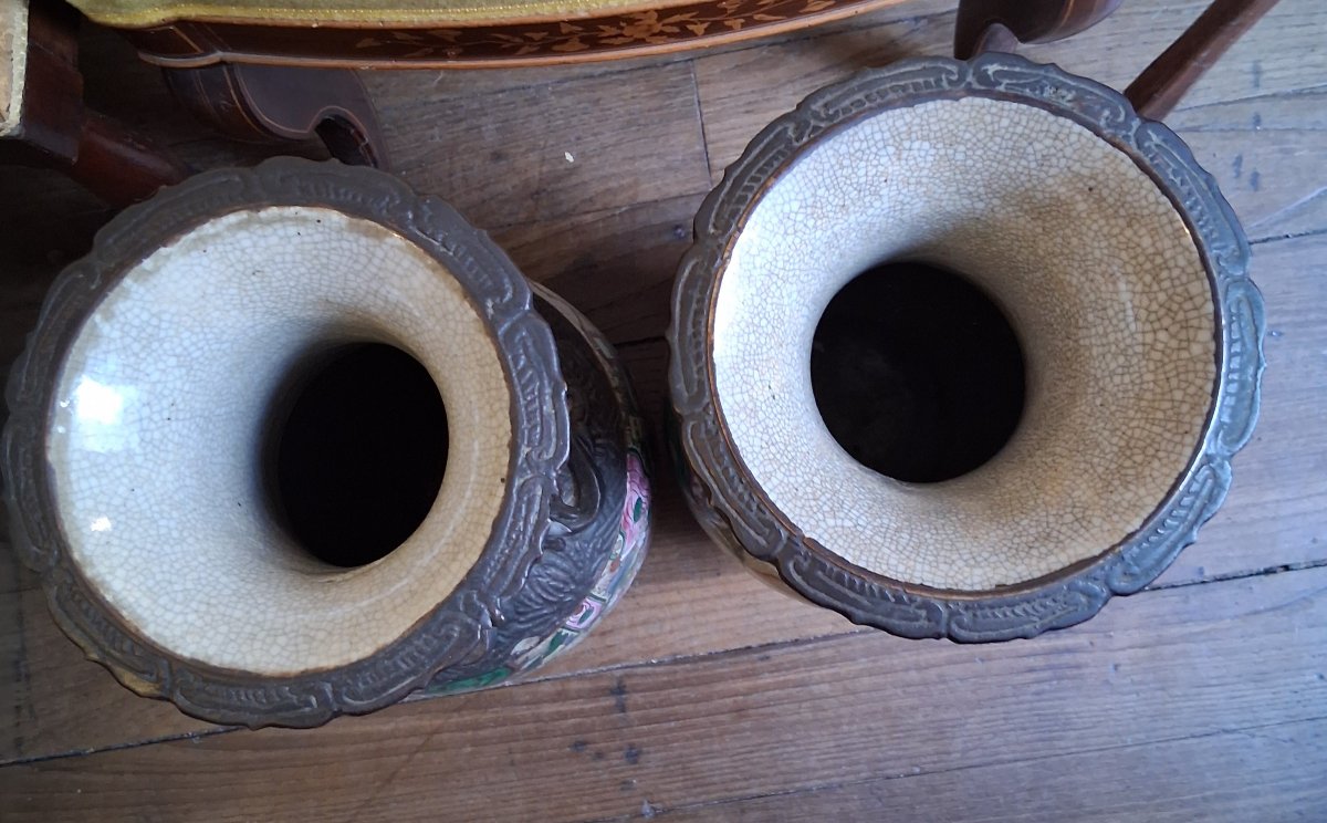 Paire de vases en Nankin XIXe siècle.-photo-2