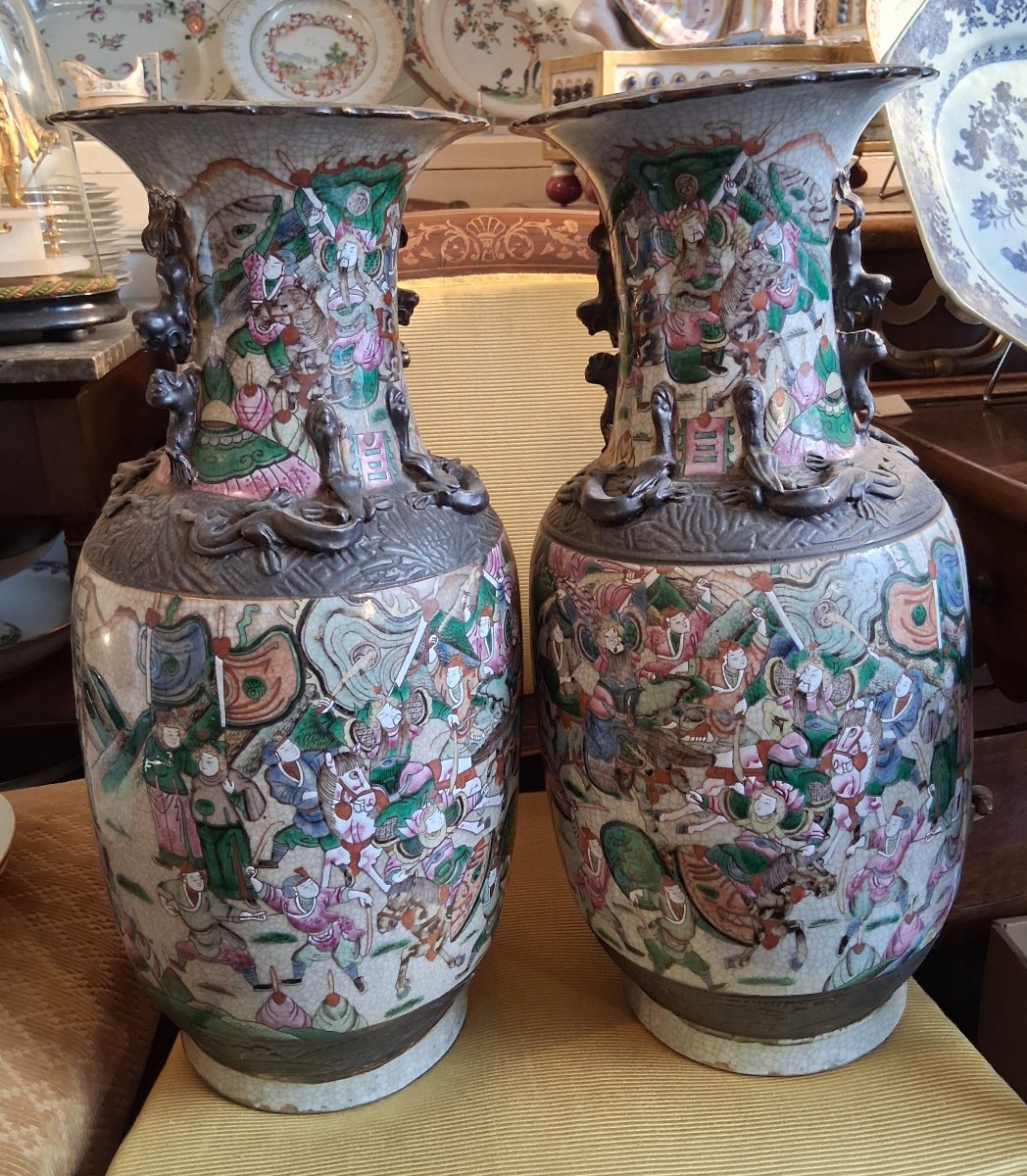 Paire de vases en Nankin XIXe siècle.