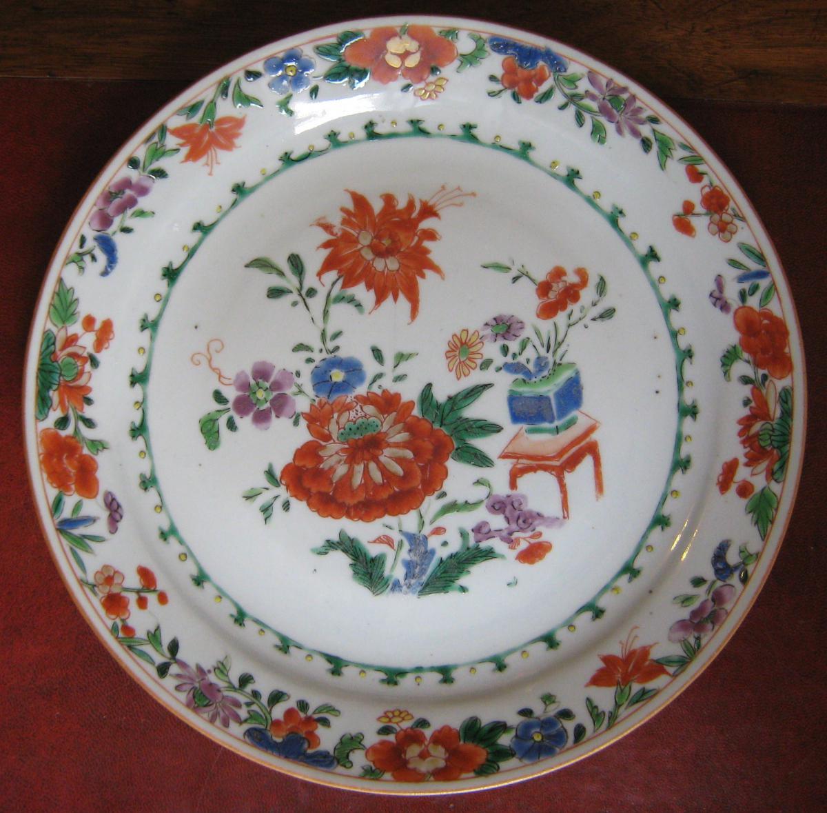 Plate Porcelain China Dite De La India Company, XVIII Time.