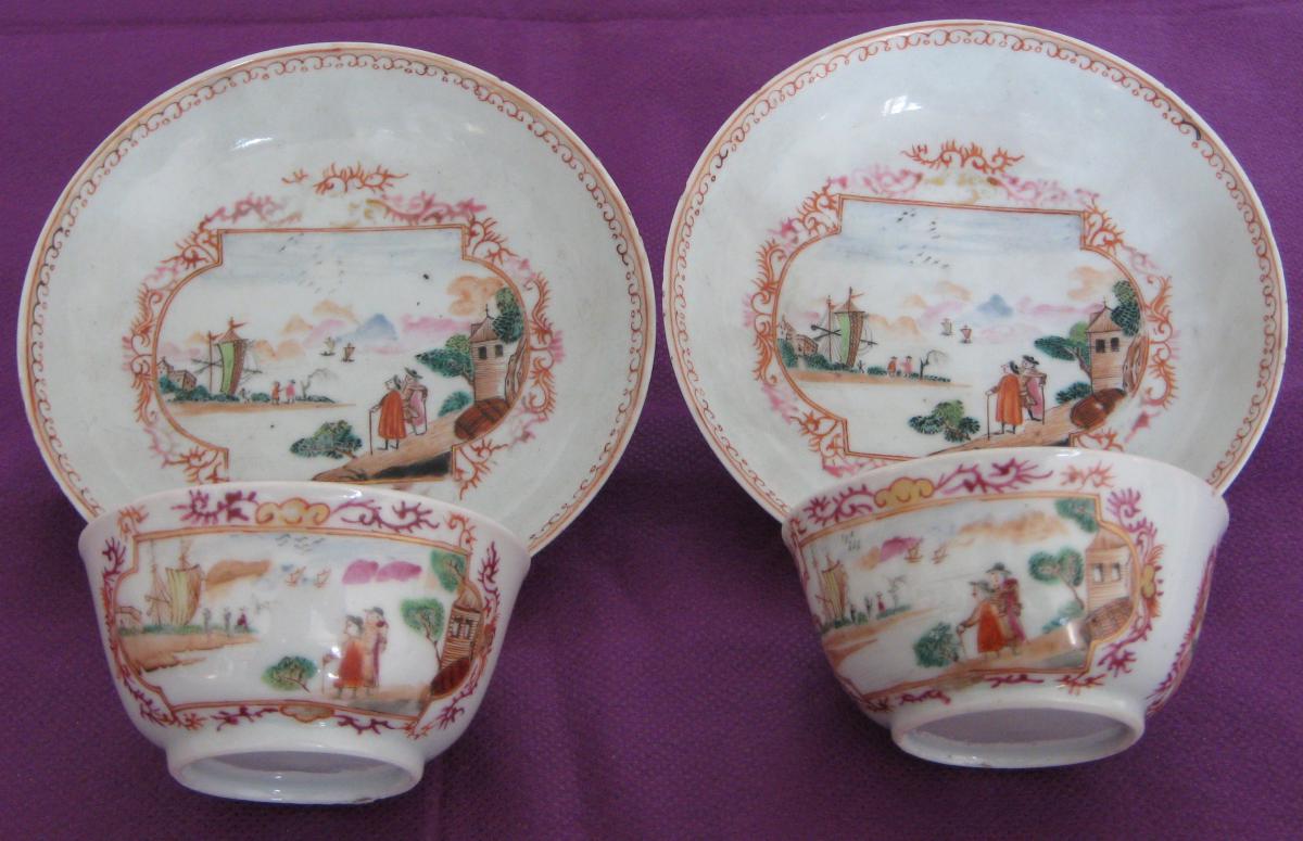 Pair Sorbets De La Compagnie Des Indes, Decor In The Taste Of Meissen, Eighteenth Century