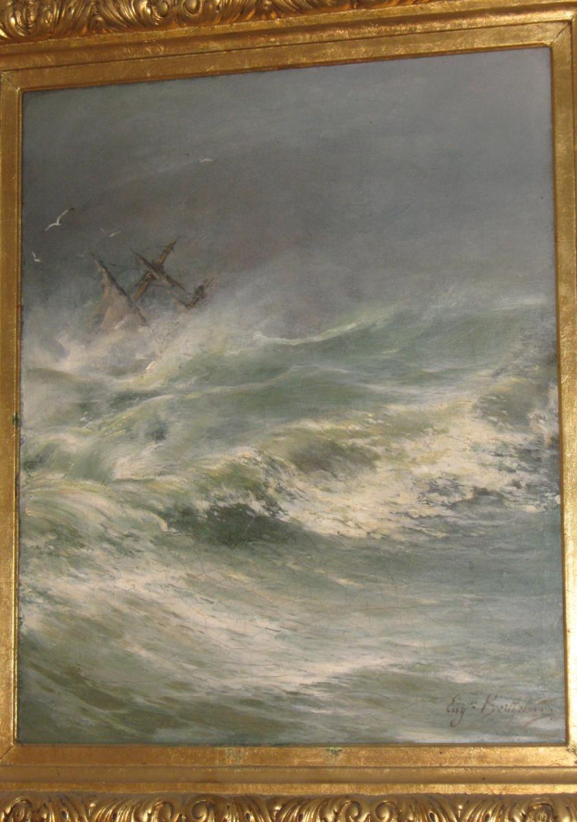 "Effet De Mer Pendant La Tempête" d'Eugène Berthelon. 