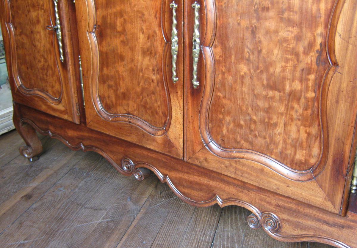 Solid Mahogany Sideboard, Work Of Louis XV Nantais.,-photo-2