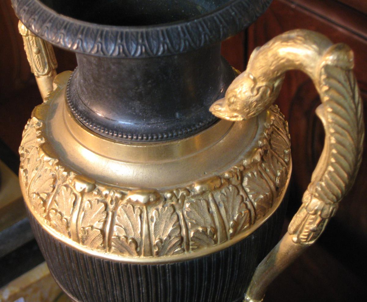 Pair Of Vases Antique Bronze 1820.-photo-3