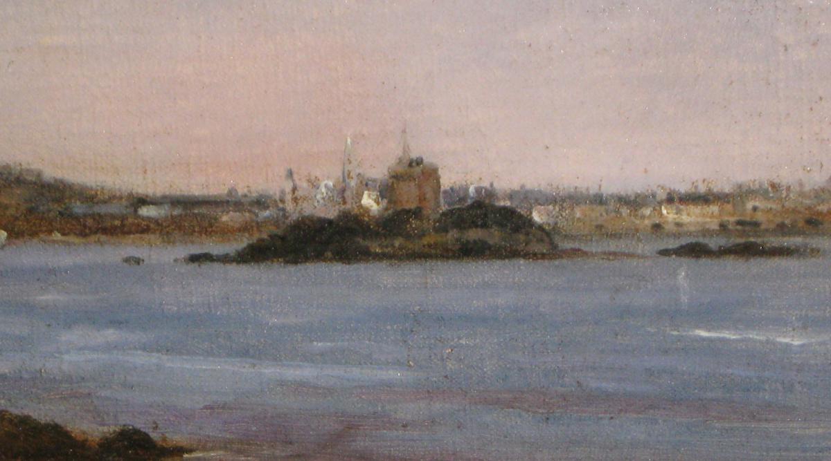 "view Of St. Malo From La Rance" (quartier Saint-servan) By Gaston Roullet.-photo-2