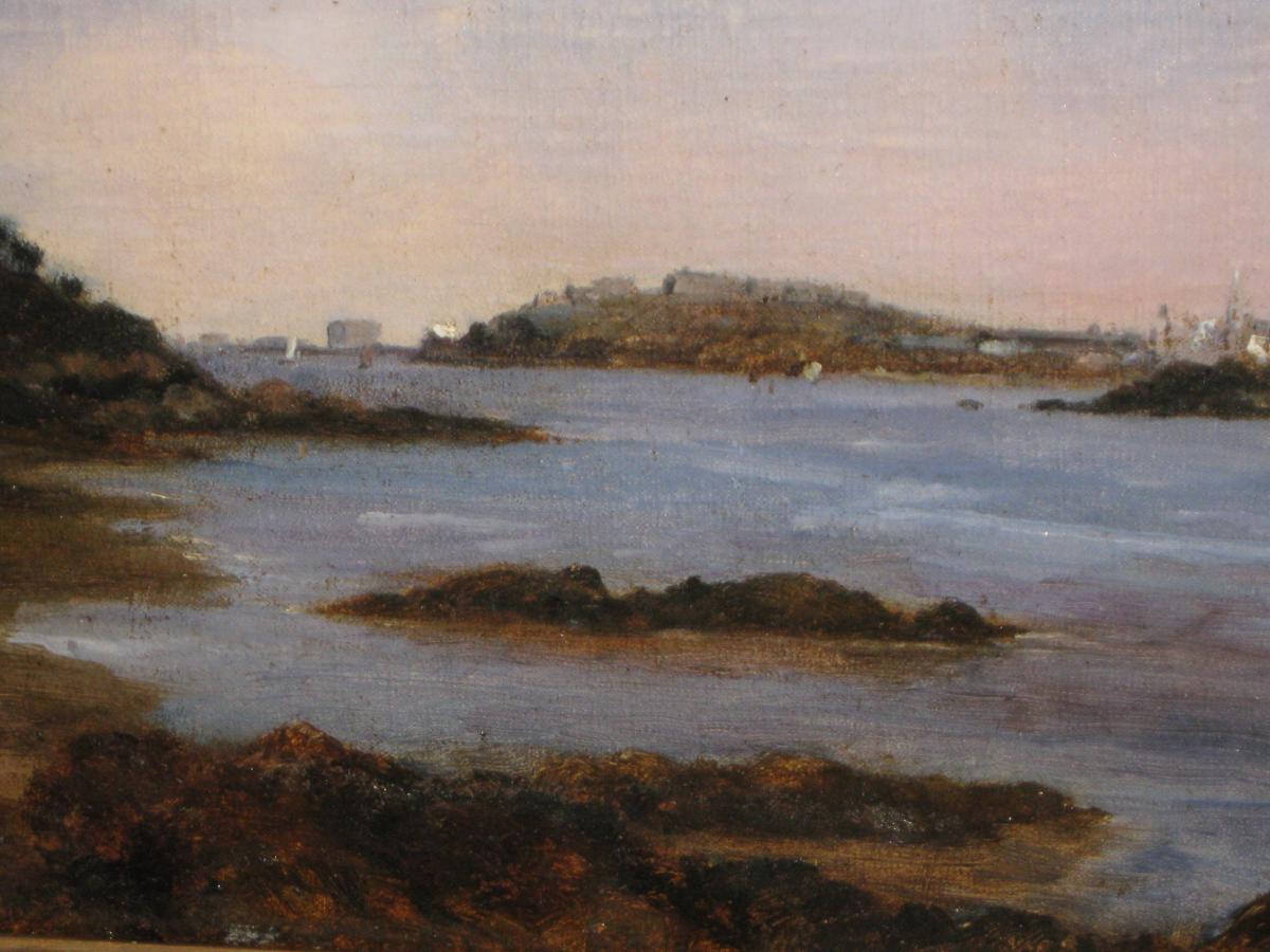 "view Of St. Malo From La Rance" (quartier Saint-servan) By Gaston Roullet.-photo-3