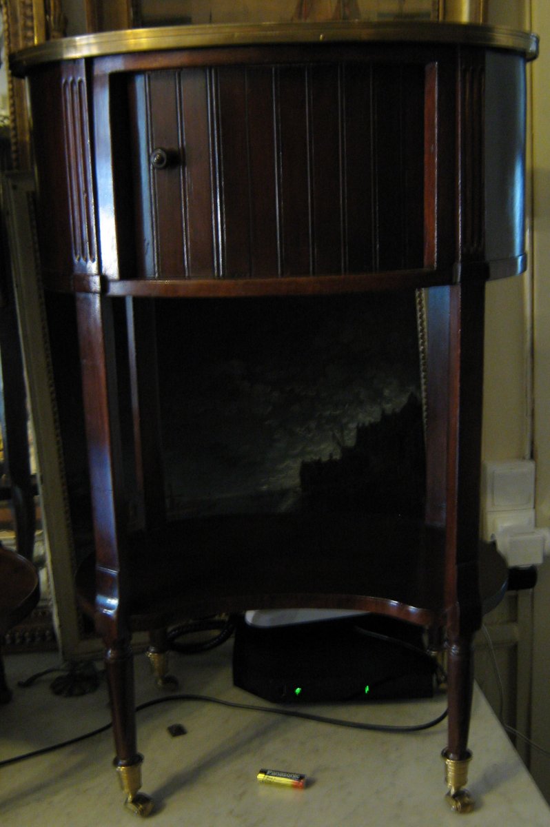 Table Tambour d'époque Louis XVI En Acajou.