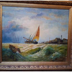 Rough Sea. Early 20th-century Seascape.