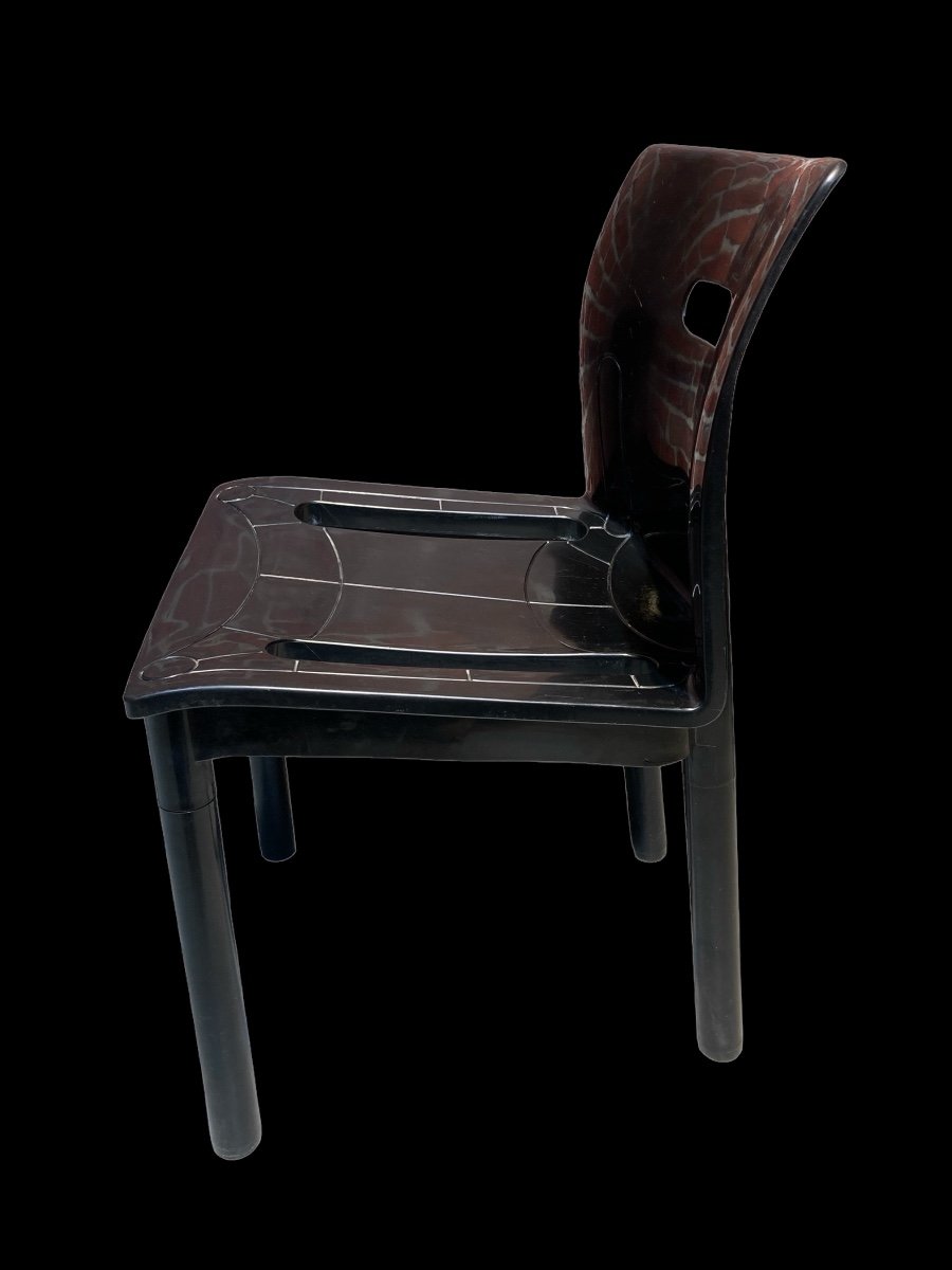 Suite Of Seven Chairs Model 4870, Anna Castelli Ferrieri For Kartell-photo-3
