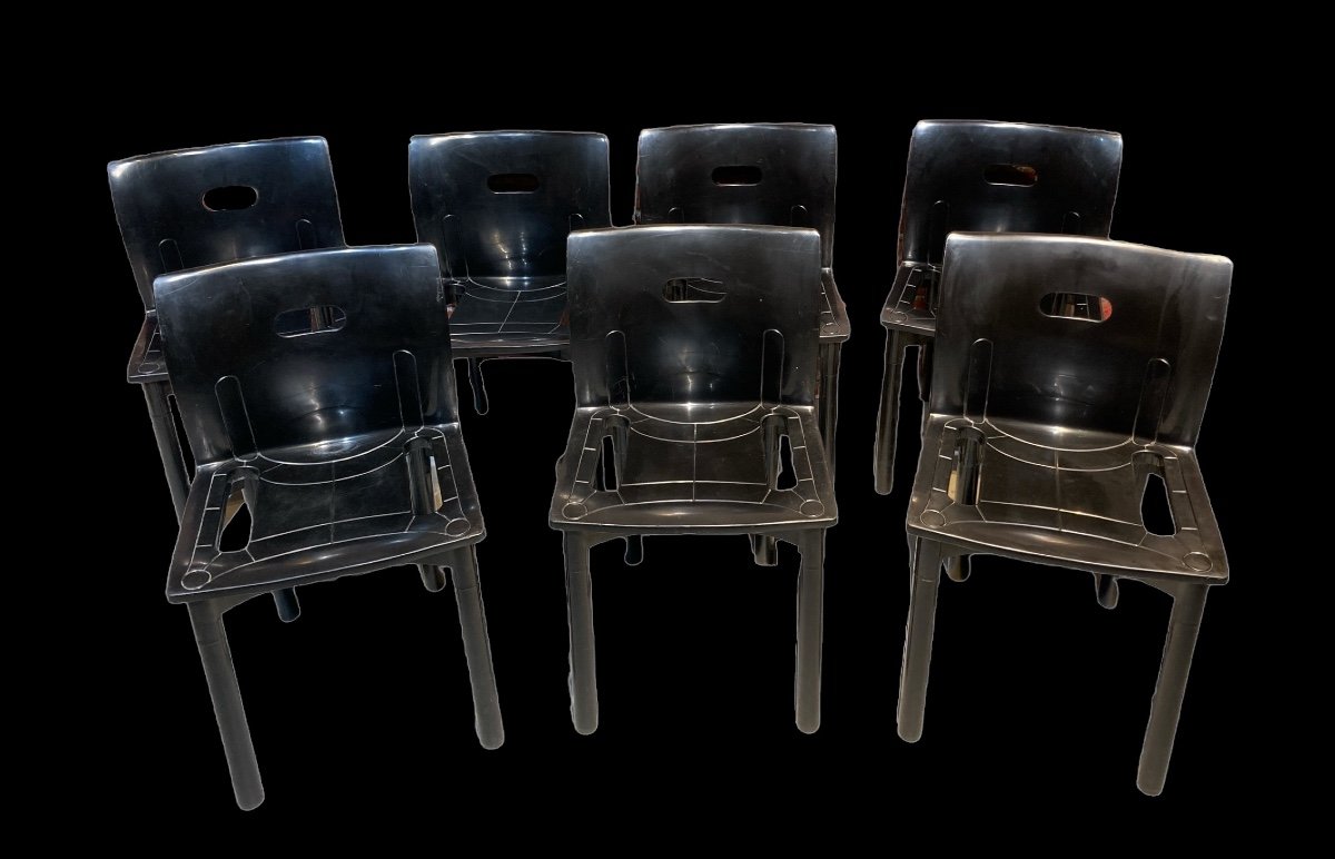 Suite Of Seven Chairs Model 4870, Anna Castelli Ferrieri For Kartell