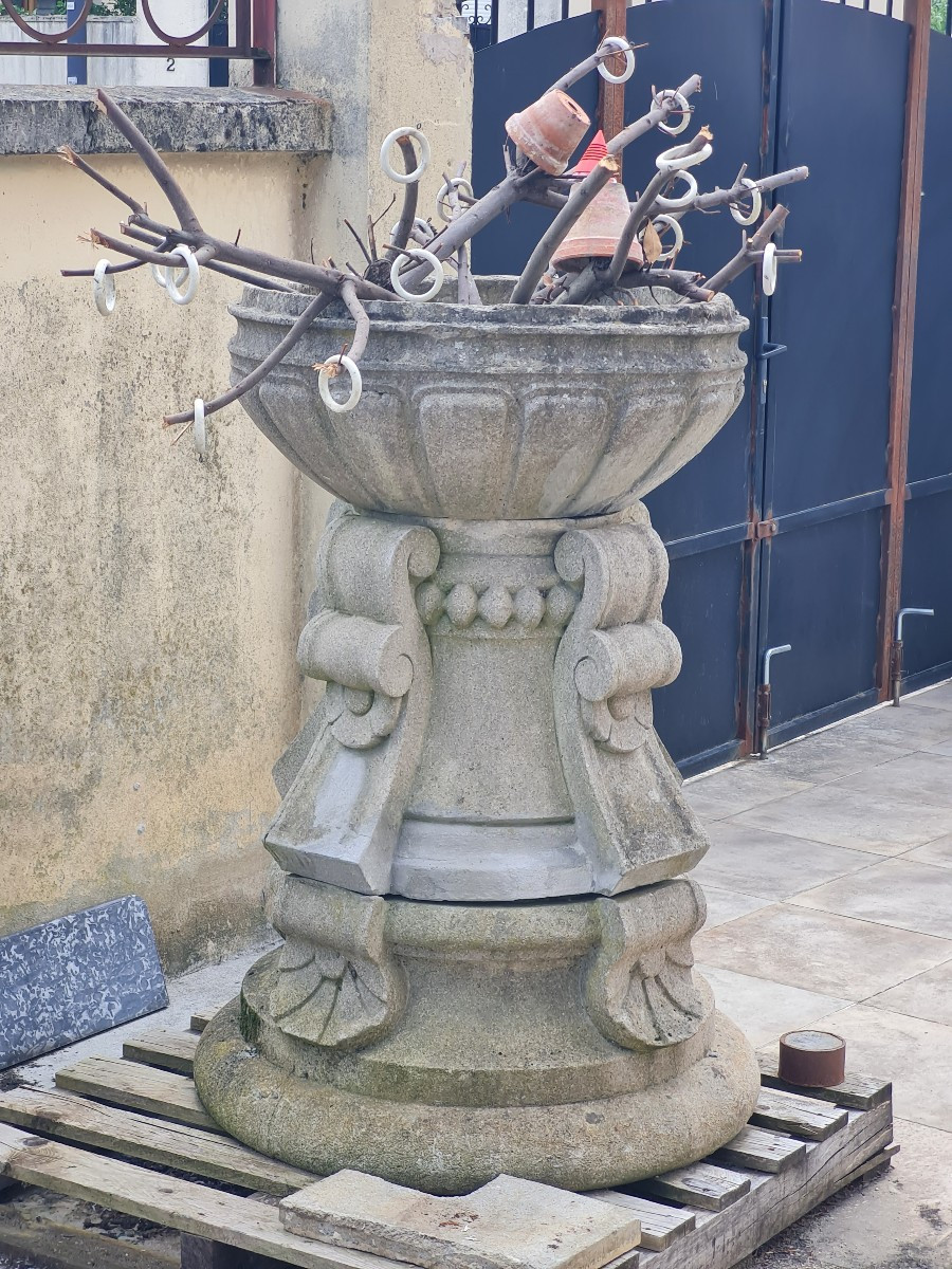jardinière ciment art déco
