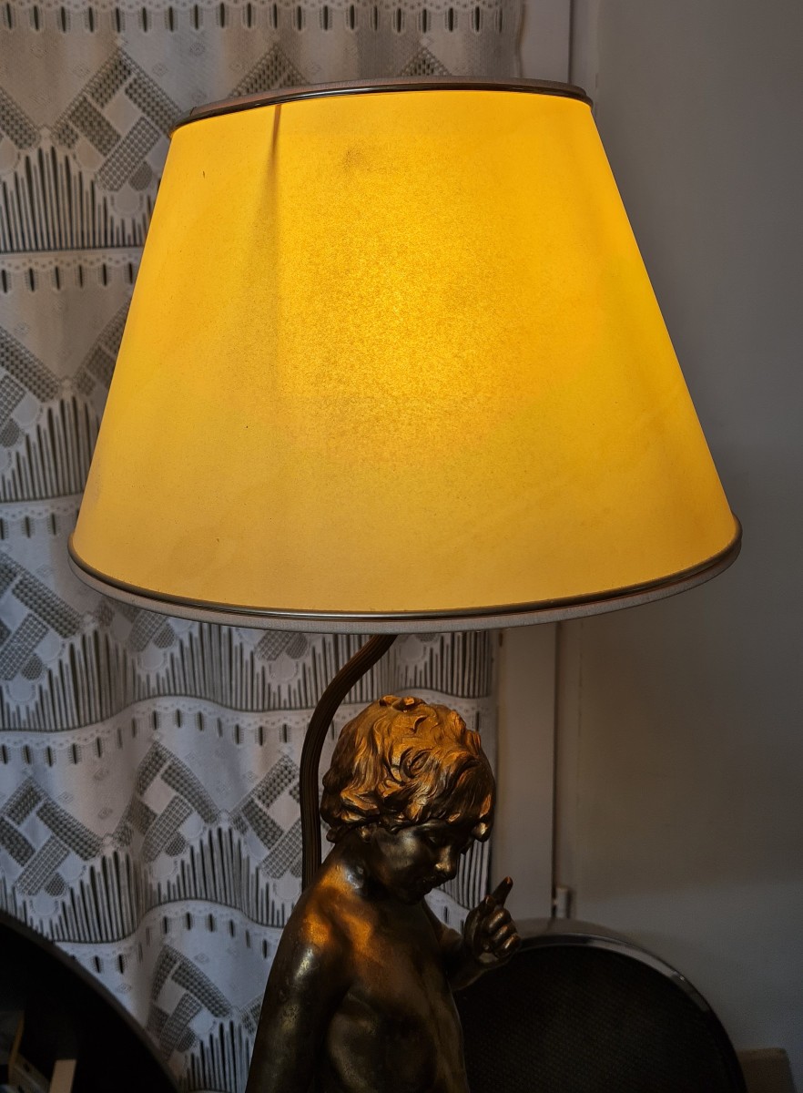 Sculpture Of A Young Boy In Gilded Metal-photo-3