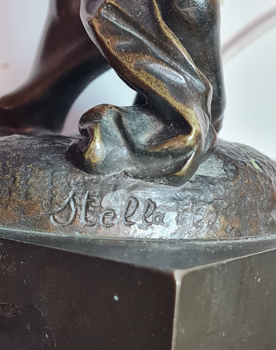 Statue de jeune fille en bronze-photo-2