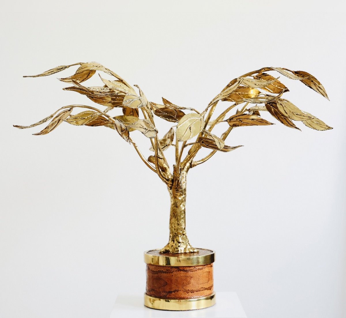 Jacques Duval Brasseur Pièce Unique Arbre Bronze Et Python 1979-photo-7