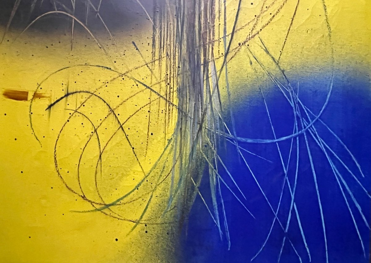 Hans Hartung 1904-1989 Importante iHuile Sur Toile signée -photo-2